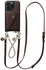 AVY Apple iPhone 15 Pro Bruin Leren Hoesje met Wallet & Koord Leather and Silver