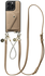 AVY Apple iPhone 15 Pro Beige Leren Hoesje met Wallet & Koord Leather and Silver