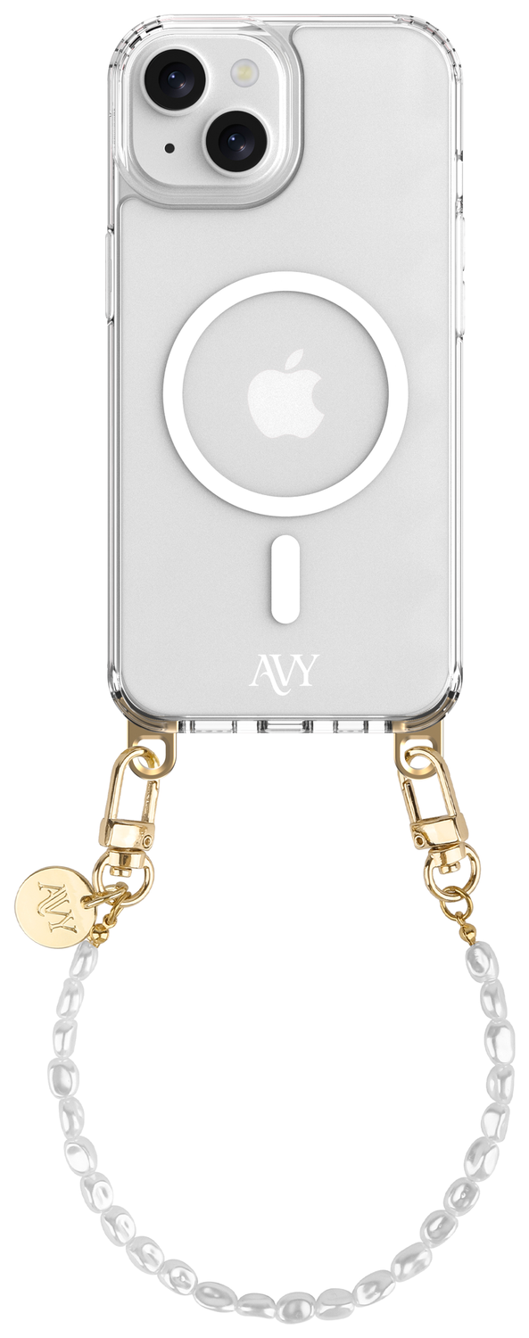 AVY Apple iPhone 13 / 14 Hoesje met Koord & MagSafe 30CM Perla Chic afbeelding 1
