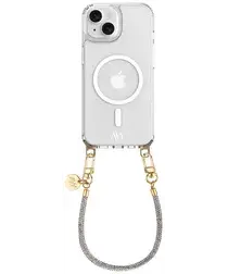 AVY Apple iPhone 13 / 14 Hoesje met Koord & MagSafe 30CM Silver Spark afbeelding