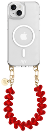AVY Apple iPhone 13 / 14 Hoesje met Koord & MagSafe 30CM Cupid Clear Red