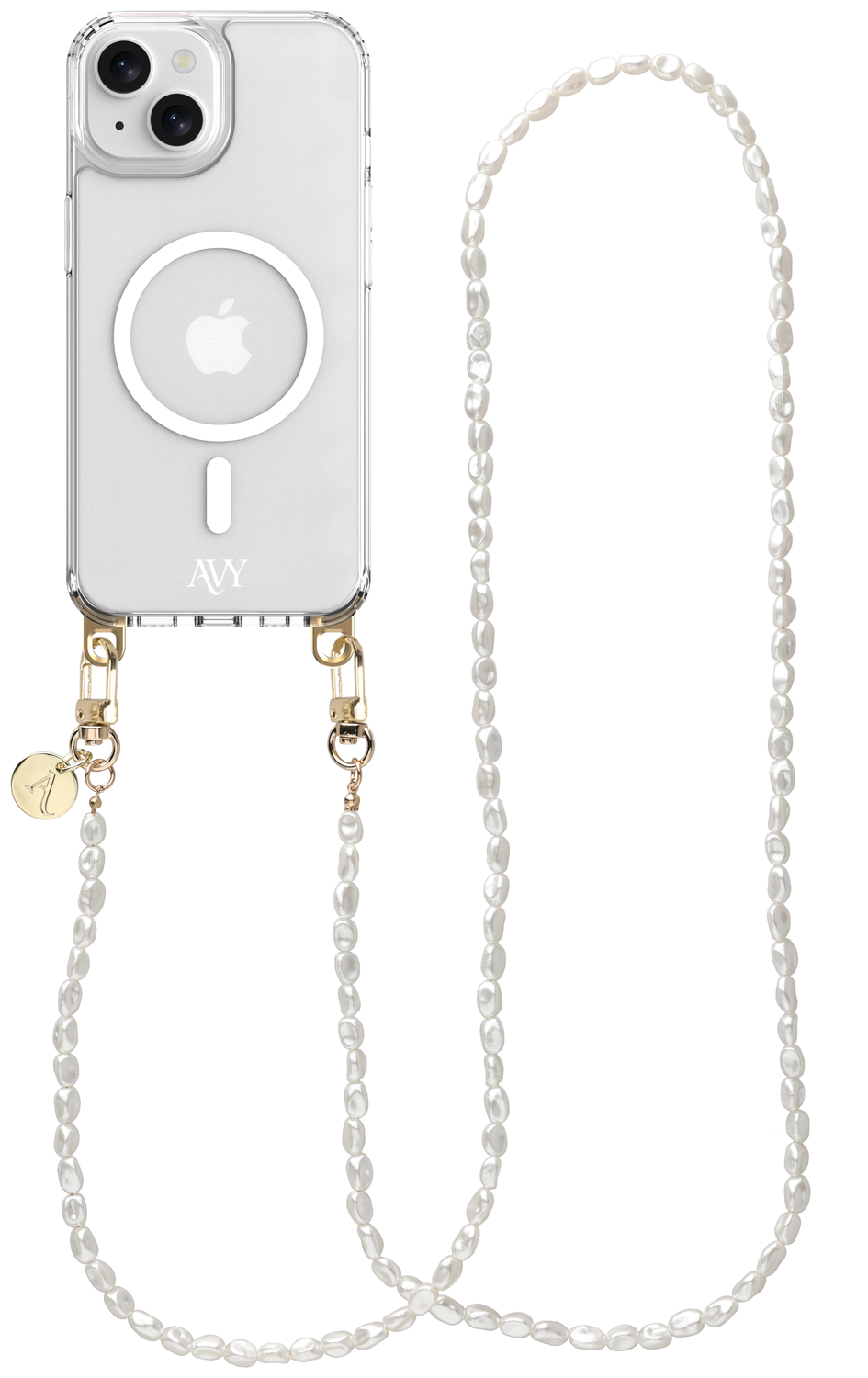AVY Apple iPhone 13 / 14 Hoesje met Koord & MagSafe 120CM Perla Chic Long afbeelding 1