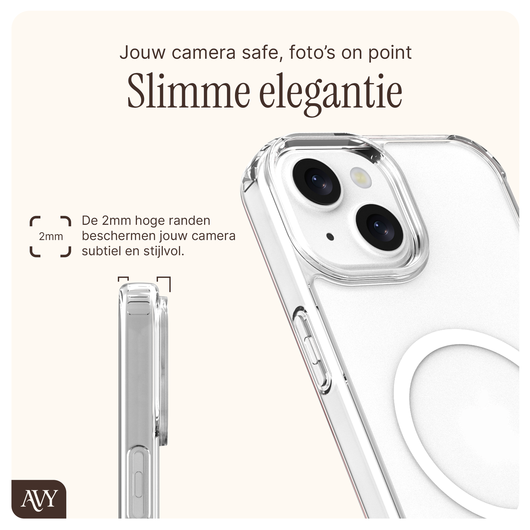 AVY Apple iPhone 13 / 14 Hoesje met Koord & MagSafe 120CM Perla Chic Long afbeelding 6