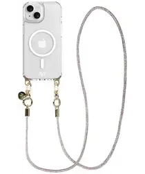 AVY Apple iPhone 13 / 14 Hoesje met Koord & MagSafe 120CM Silver Spark Long afbeelding