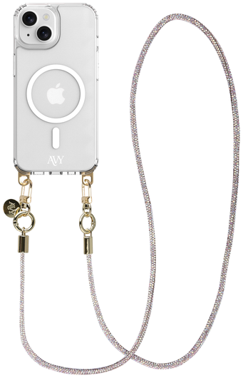 AVY Apple iPhone 13 / 14 Hoesje met Koord & MagSafe 120CM Silver Spark Long afbeelding 1