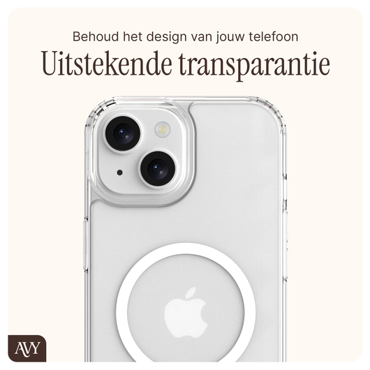 AVY Apple iPhone 13 / 14 Hoesje met Koord & MagSafe Set Pearl & Rope Beige afbeelding 6