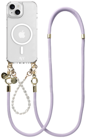 AVY Apple iPhone 13 / 14 Hoesje met Koord & MagSafe Set Pearl & Rope Purple