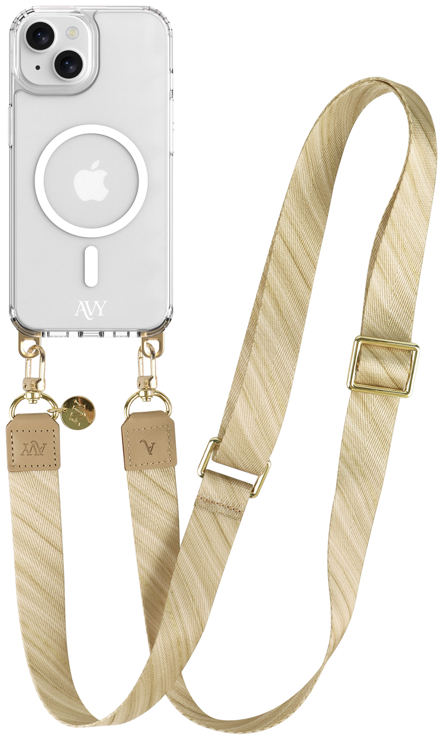 AVY Apple iPhone 13 / 14 Hoesje met Koord & MagSafe 130CM Aurum Gold afbeelding 1