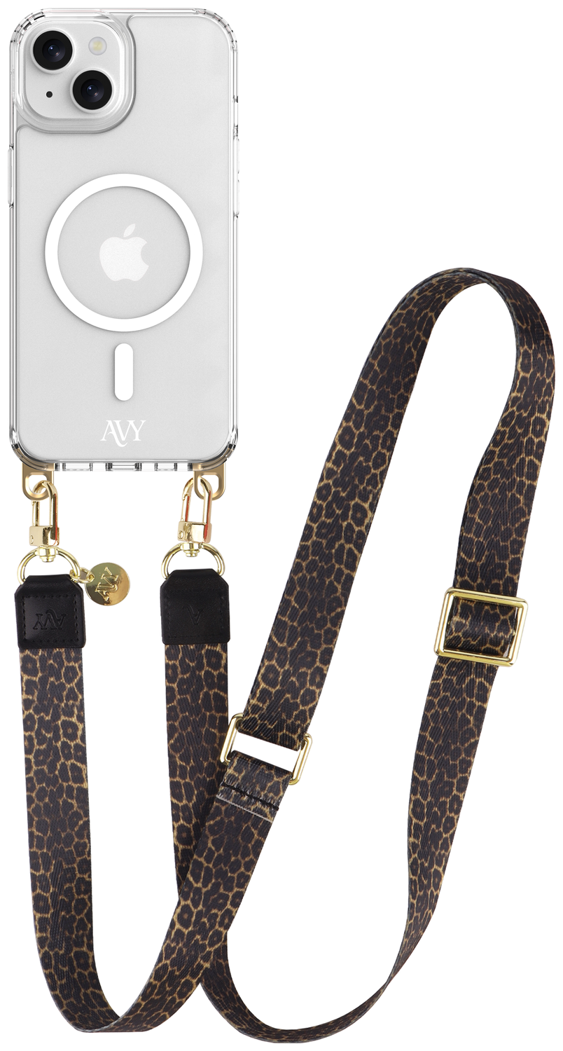 AVY Apple iPhone 13 / 14 Hoesje met Koord & MagSafe 130CM Panthera Chic afbeelding 1