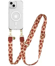 AVY Apple iPhone 13 / 14 Hoesje met Koord & MagSafe 130CM Botanique Roses afbeelding