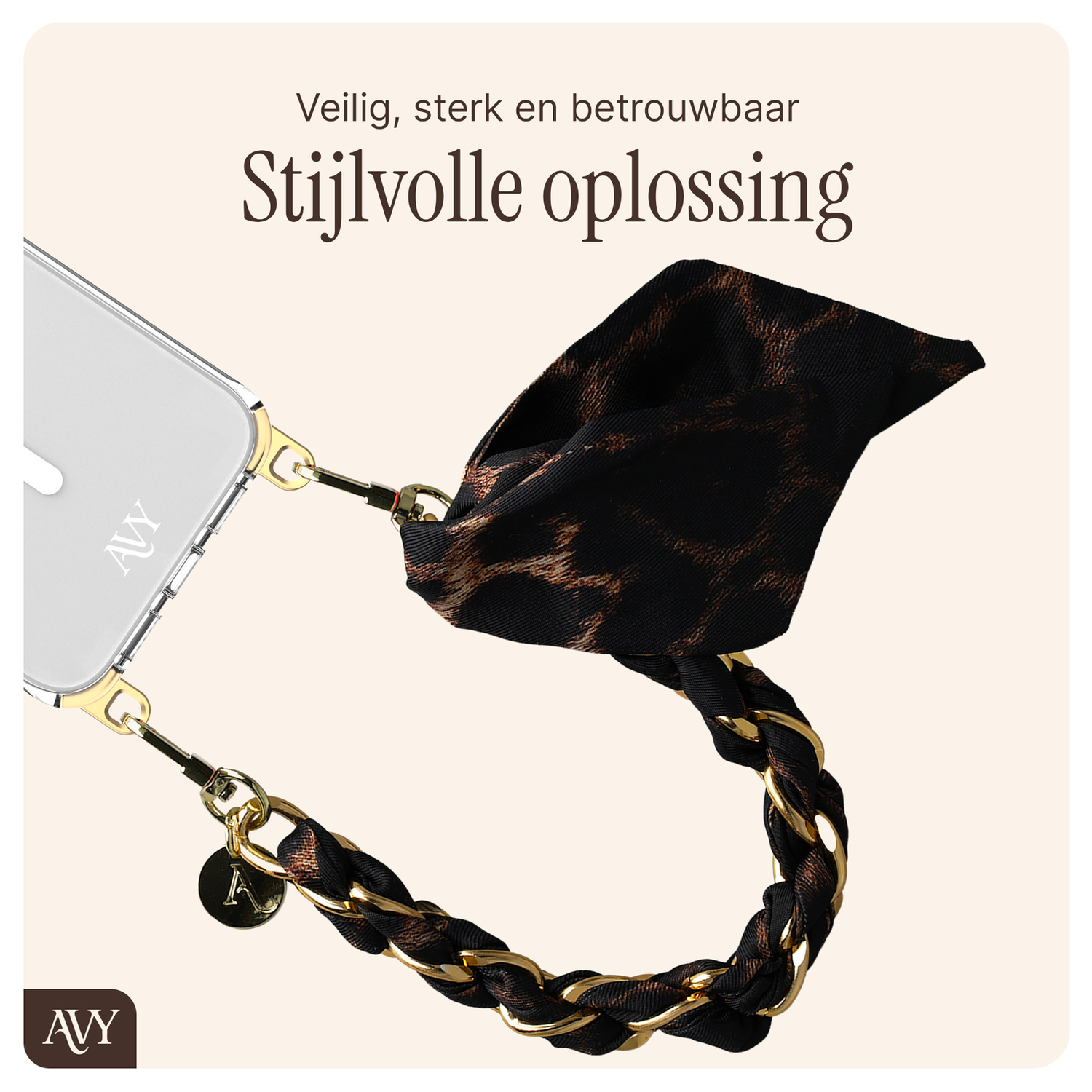 AVY Apple iPhone 13 / 14 Hoesje Met Koord 32CM Panthera Chic afbeelding 8
