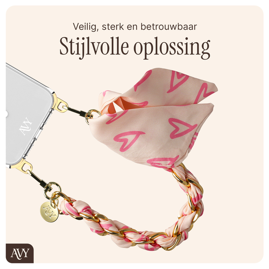 AVY Apple iPhone 13 / 14 Hoesje Met Koord 32CM Cupid Blush afbeelding 8