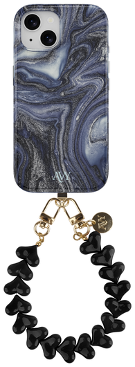 AVY Apple iPhone 13 / 14 MagSafe Hoesje met Koord 30CM Marmer Hearts afbeelding 1