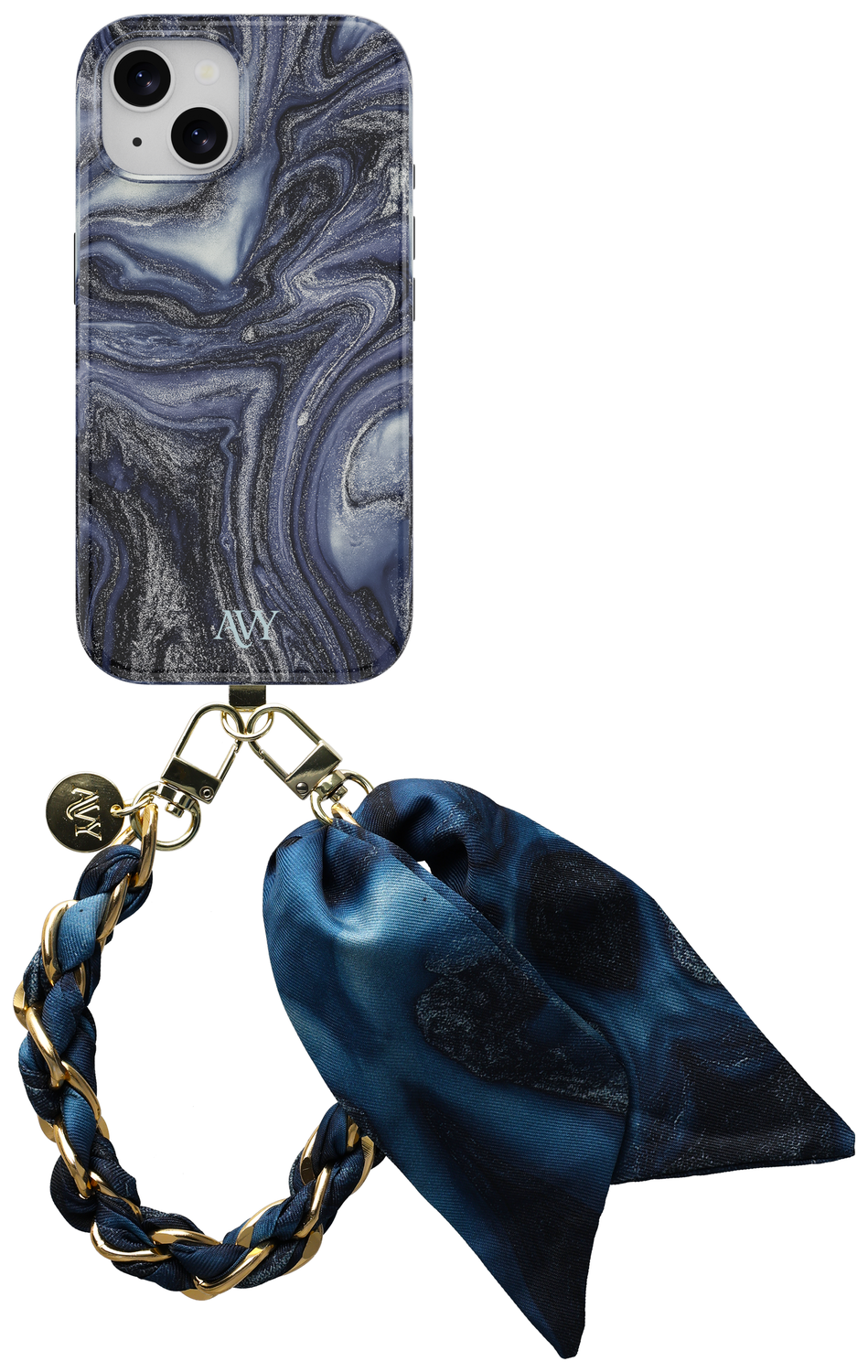 AVY Apple iPhone 13 / 14 MagSafe Hoesje met Koord 32CM Obscura Blue afbeelding 1