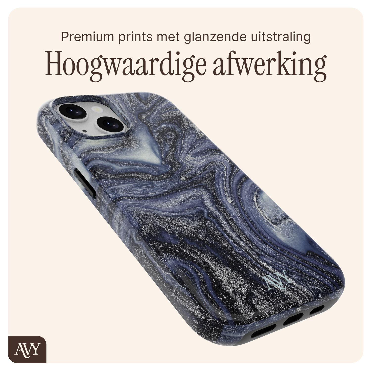 AVY Apple iPhone 13 / 14 MagSafe Hoesje met Koord 32CM Obscura Blue afbeelding 7