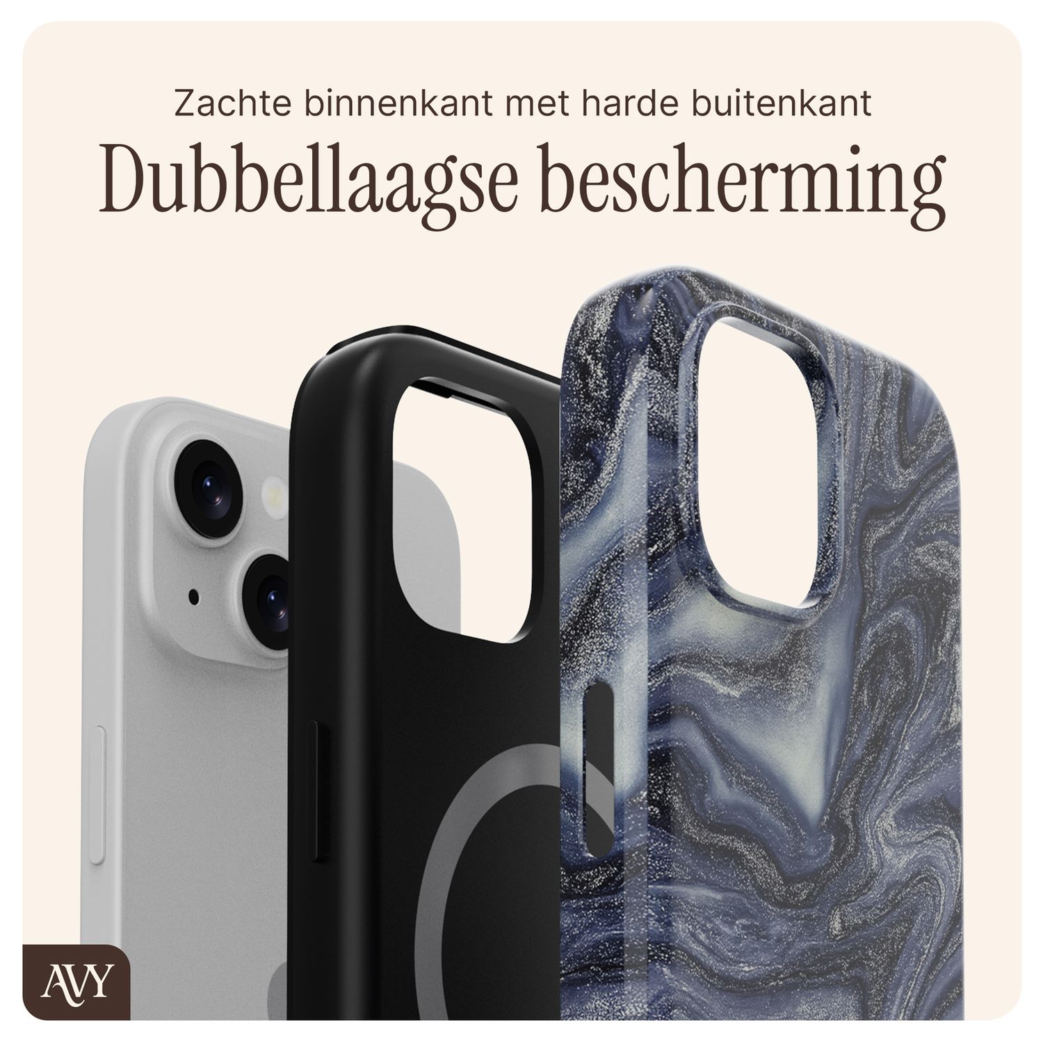 AVY Apple iPhone 13 / 14 MagSafe Hoesje met Koord 32CM Obscura Blue afbeelding 8