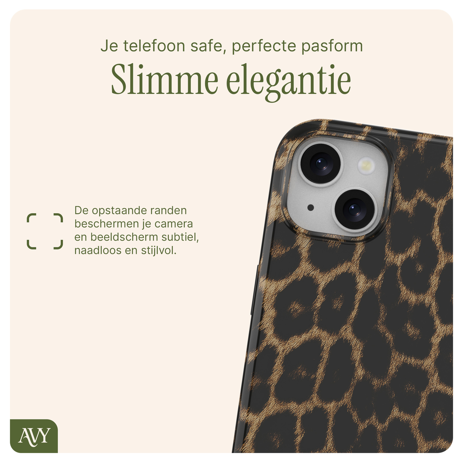 AVY Apple iPhone 13 / 14 MagSafe Hoesje met Koord 30CM Panther Hearts afbeelding 5