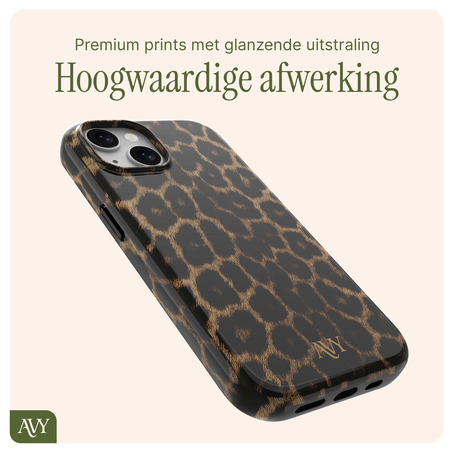 AVY Apple iPhone 13 / 14 MagSafe Hoesje met Koord 30CM Panther Hearts afbeelding 6