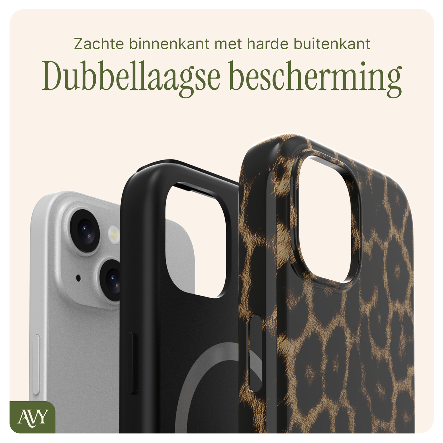 AVY Apple iPhone 13 / 14 MagSafe Hoesje met Koord 30CM Panther Hearts afbeelding 8