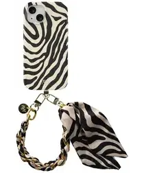 AVY Apple iPhone 13 / 14 MagSafe Hoesje met Koord 32CM Serengeti Zebra afbeelding