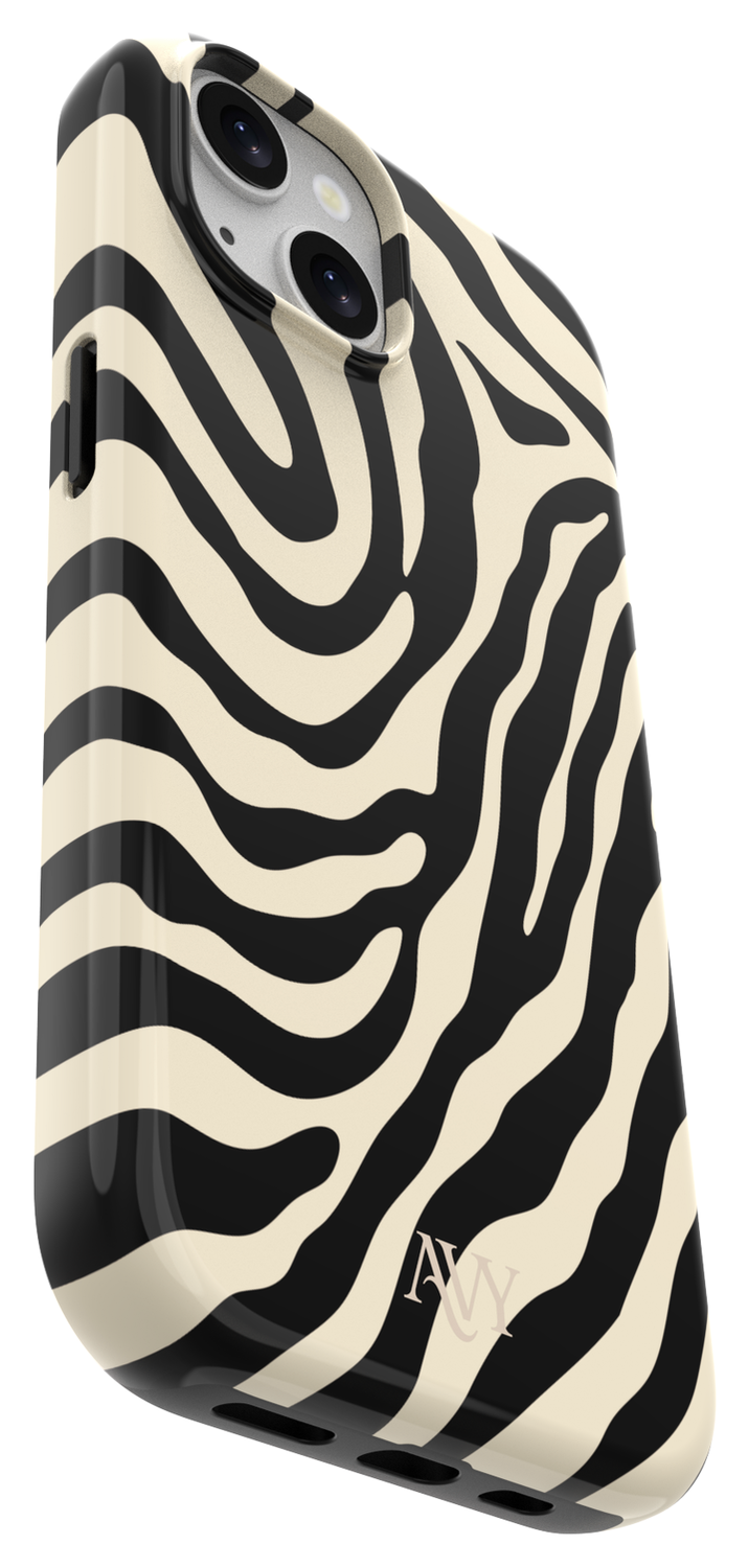 AVY Apple iPhone 13 / 14 MagSafe Hoesje met Koord 32CM Serengeti Zebra afbeelding 11