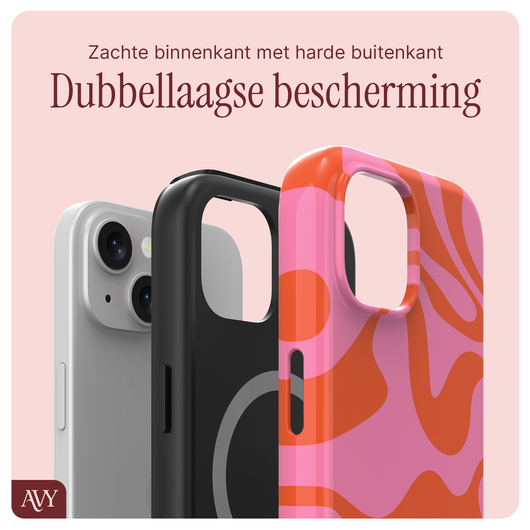 AVY Apple iPhone 13 / 14 MagSafe Hoesje met Koord 30CM Rose Hearts afbeelding 9