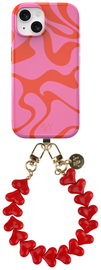 AVY Apple iPhone 13 / 14 MagSafe Hoesje met Koord 30CM Rose Hearts afbeelding