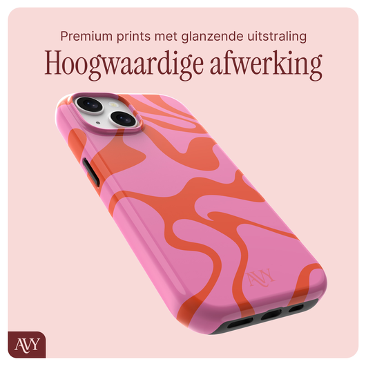 AVY Apple iPhone 13 / 14 MagSafe Hoesje met Koord 32CM Rosé Twist afbeelding 7