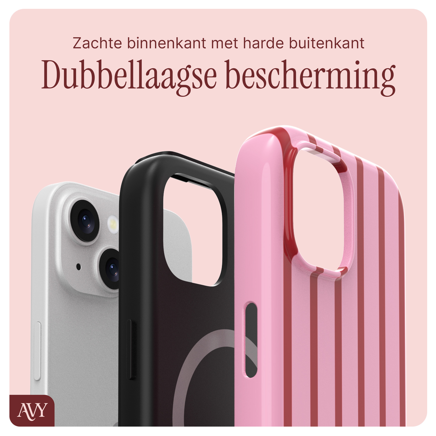 AVY Apple iPhone 13 / 14 MagSafe Hoesje met Koord 30CM Linea Hearts afbeelding 8