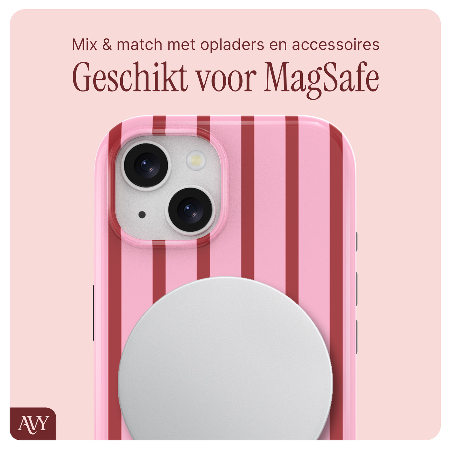 AVY Apple iPhone 13 / 14 MagSafe Hoesje met Koord 32CM Linea Sol afbeelding 4