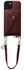 AVY Apple iPhone 13 / 14 Burgundy Leren Hoesje met Wallet & Koord Short Leather