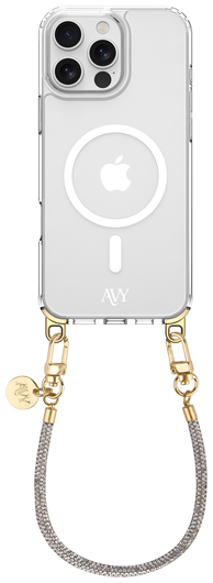 AVY Apple iPhone 14 Pro Hoesje met Koord & MagSafe 30CM Silver Spark afbeelding 1