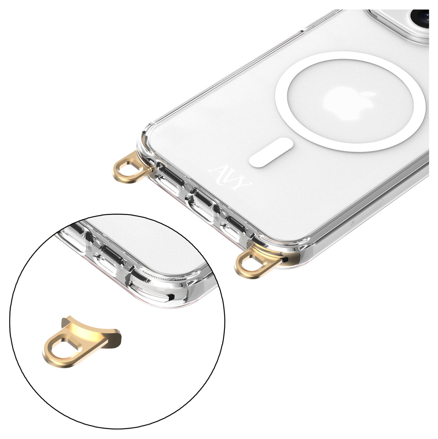 AVY Apple iPhone 14 Pro Hoesje met Koord & MagSafe 30CM Cupid Black afbeelding 15