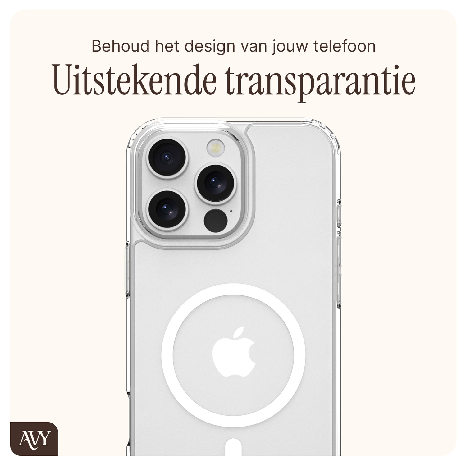 AVY Apple iPhone 14 Pro Hoesje met Koord & MagSafe 30CM Cupid Black afbeelding 5