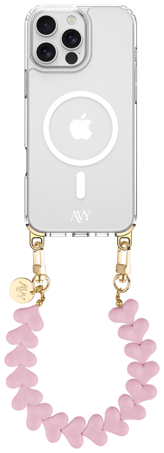 AVY Apple iPhone 14 Pro Hoesje met Koord & MagSafe 30CM Cupid Pink afbeelding 1