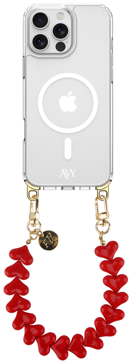 AVY Apple iPhone 14 Pro Hoesje met Koord & MagSafe 30CM Cupid Red afbeelding 1