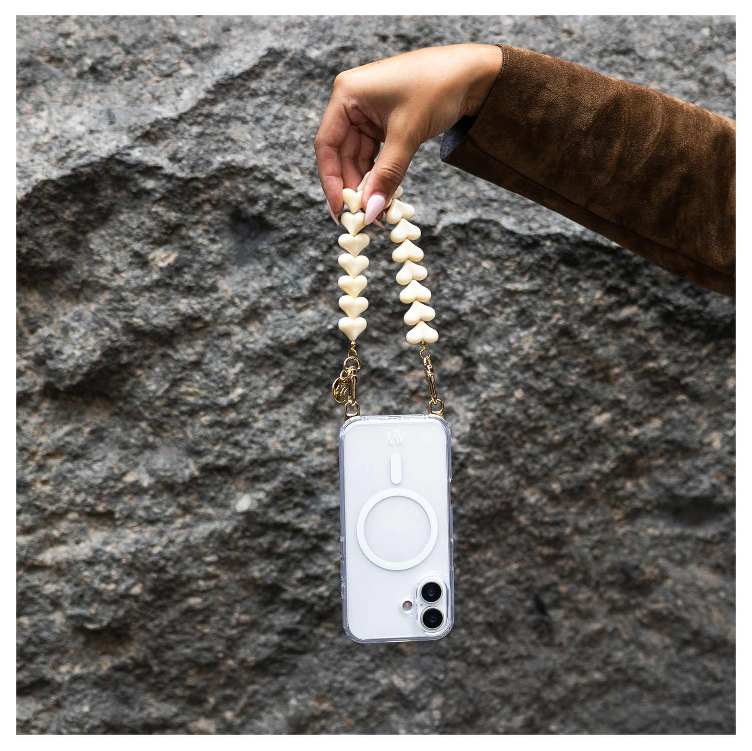 AVY Apple iPhone 14 Pro Hoesje met Koord & MagSafe 30CM Cupid Beige afbeelding 4