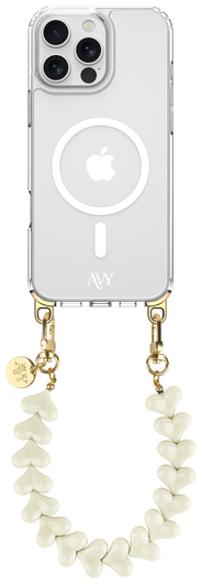 AVY Apple iPhone 14 Pro Hoesje met Koord & MagSafe 30CM Cupid Beige afbeelding 1
