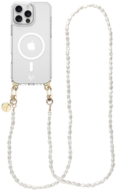 AVY Apple iPhone 14 Pro Hoesje met Koord & MagSafe 120CM Perla Chic Long