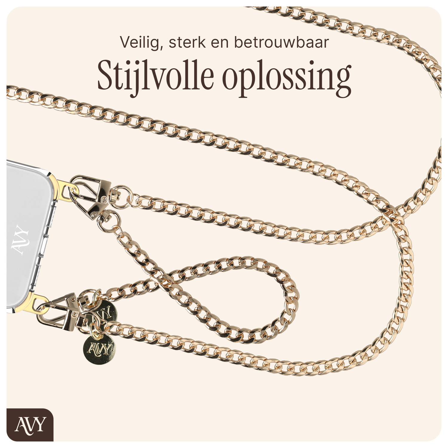 AVY Apple iPhone 14 Pro Hoesje met Koord & MagSafe Set Aurum Lien afbeelding 8