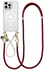 AVY Apple iPhone 14 Pro Hoesje met Koord & MagSafe Set Pearl & Rope Burgundy