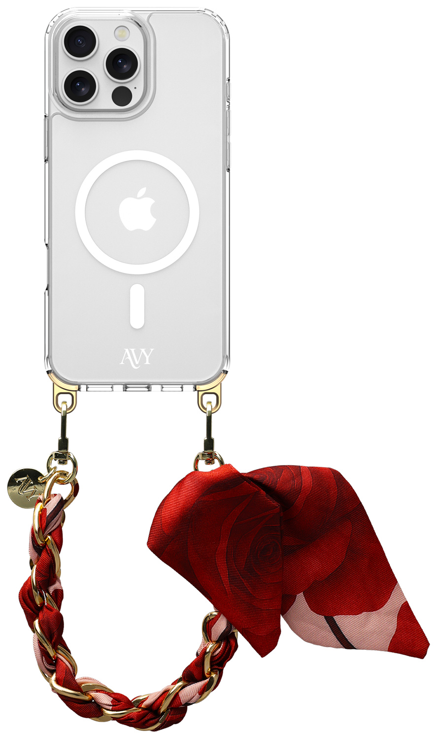 AVY Apple iPhone 14 Pro Hoesje met Koord & MagSafe 32CM Botanique Roses afbeelding 1