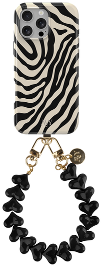 AVY Apple iPhone 14 Pro MagSafe Hoesje met Koord 30CM Zebra Hearts afbeelding 1