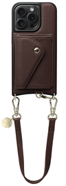 AVY Apple iPhone 14 Pro Bruin Leren Hoesje met Wallet & Koord Short Leather