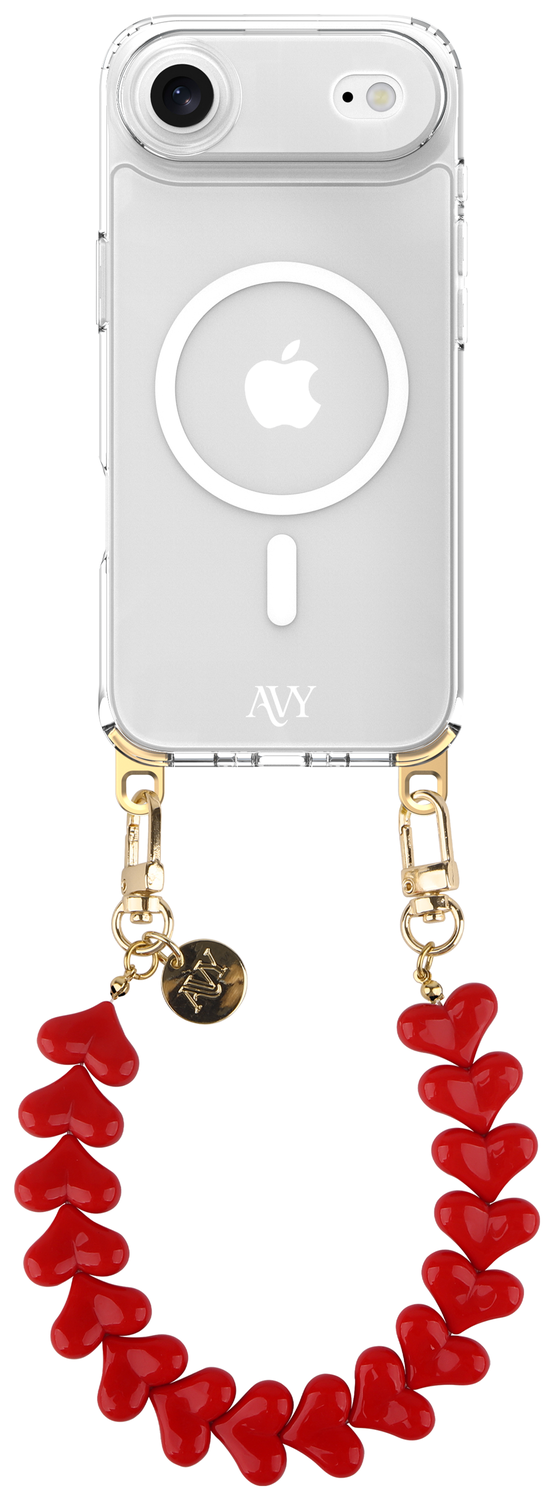 AVY Apple iPhone Air Hoesje met Koord & MagSafe 30CM Cupid Red afbeelding 1
