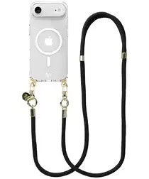 AVY Apple iPhone Air Hoesje met Koord & MagSafe 130CM Tressé Black afbeelding
