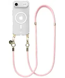 AVY Apple iPhone Air Hoesje met Koord & MagSafe 130CM Tressé Pink afbeelding