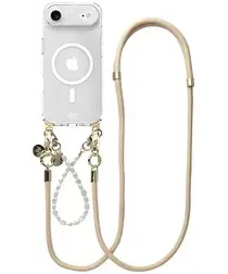 AVY Apple iPhone Air Hoesje met Koord & MagSafe Set Pearl & Rope Beige afbeelding
