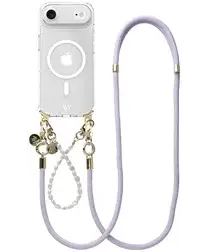 AVY Apple iPhone Air Hoesje met Koord & MagSafe Set Pearl & Rope Purple afbeelding