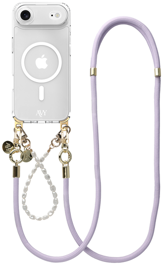 AVY Apple iPhone Air Hoesje met Koord & MagSafe Set Pearl & Rope Purple afbeelding 1